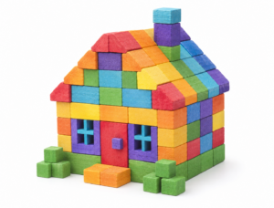 colorful bricks house