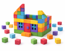 colorful bricks construction